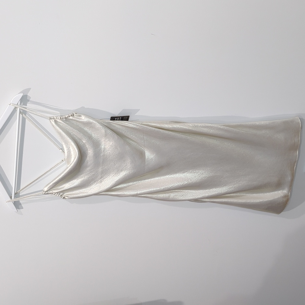 Express cowl neck satin dress